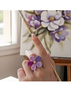 ANILLO FLOR RAFIA DE EL COFRE DE ELISABETH